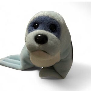 RARE Trudi 1938-657 Azure Seal Plush Toy Blue Stuffed Animal with Tags Italy 7”